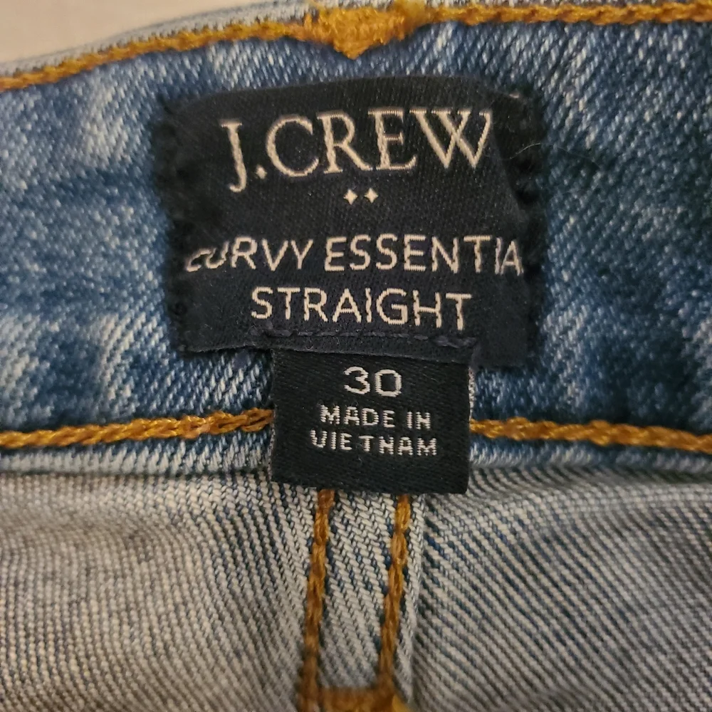 J.CREW Factory Curvy Essential Straight High-Rise Raw Hem Denim Jeans Women's 30